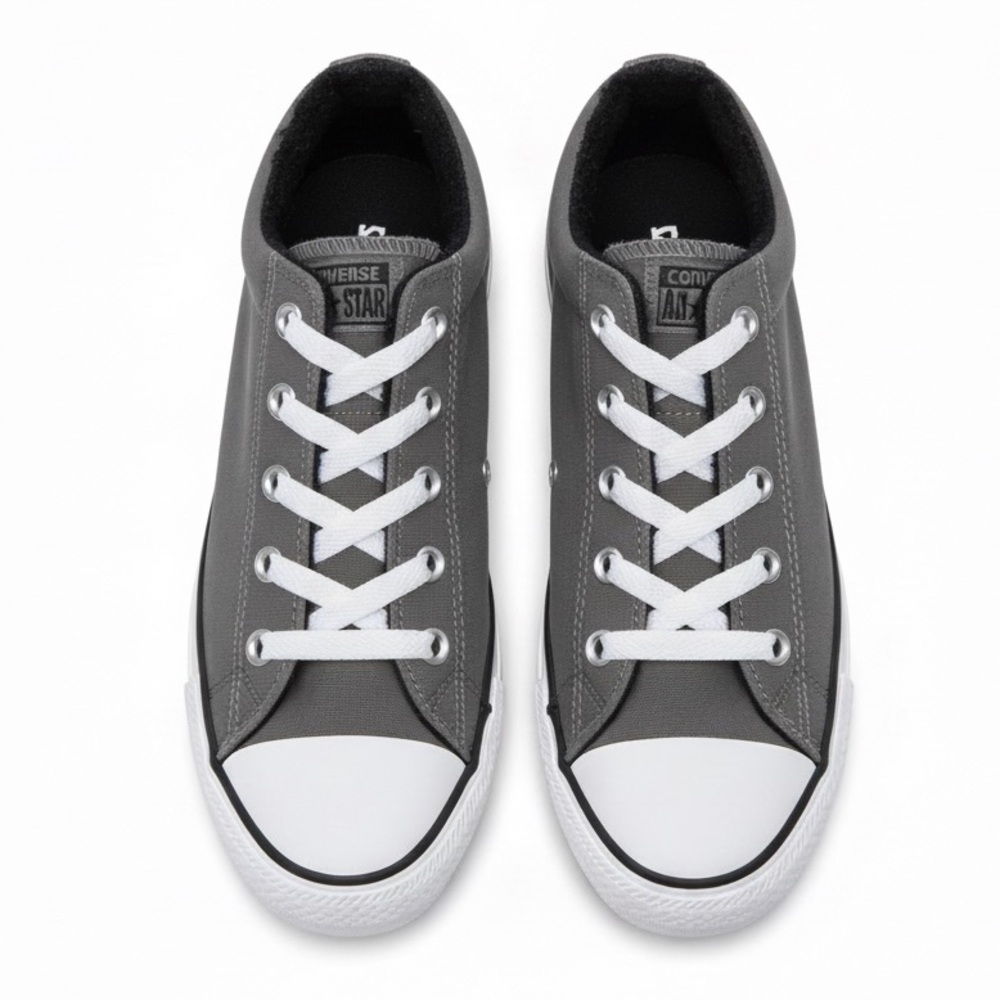Converse Chuck Taylor Fleece Lined Low Top Sneakers Gray Kids 4